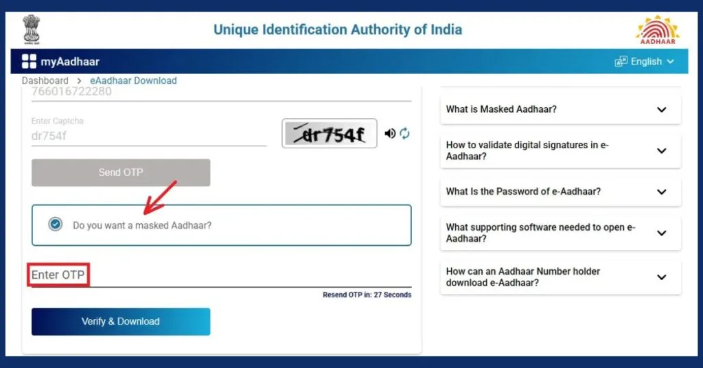 masked aadhar card