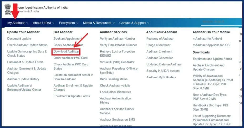 uidai download aadhar